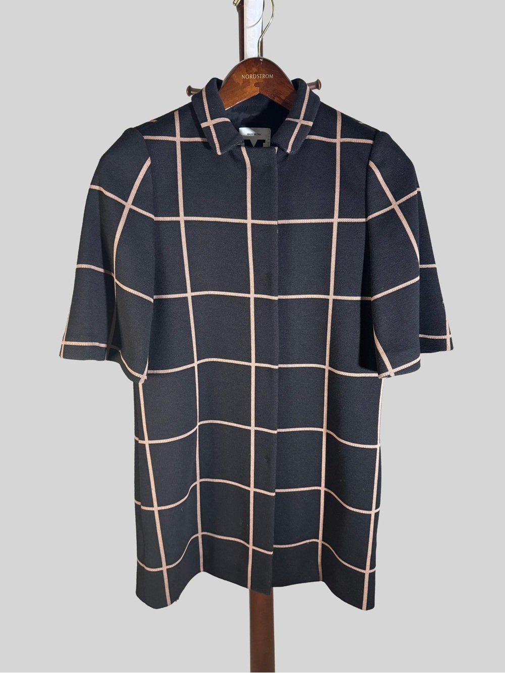 Missoni Black Checkered Short Sleeve Coat | Size 38 | NWT